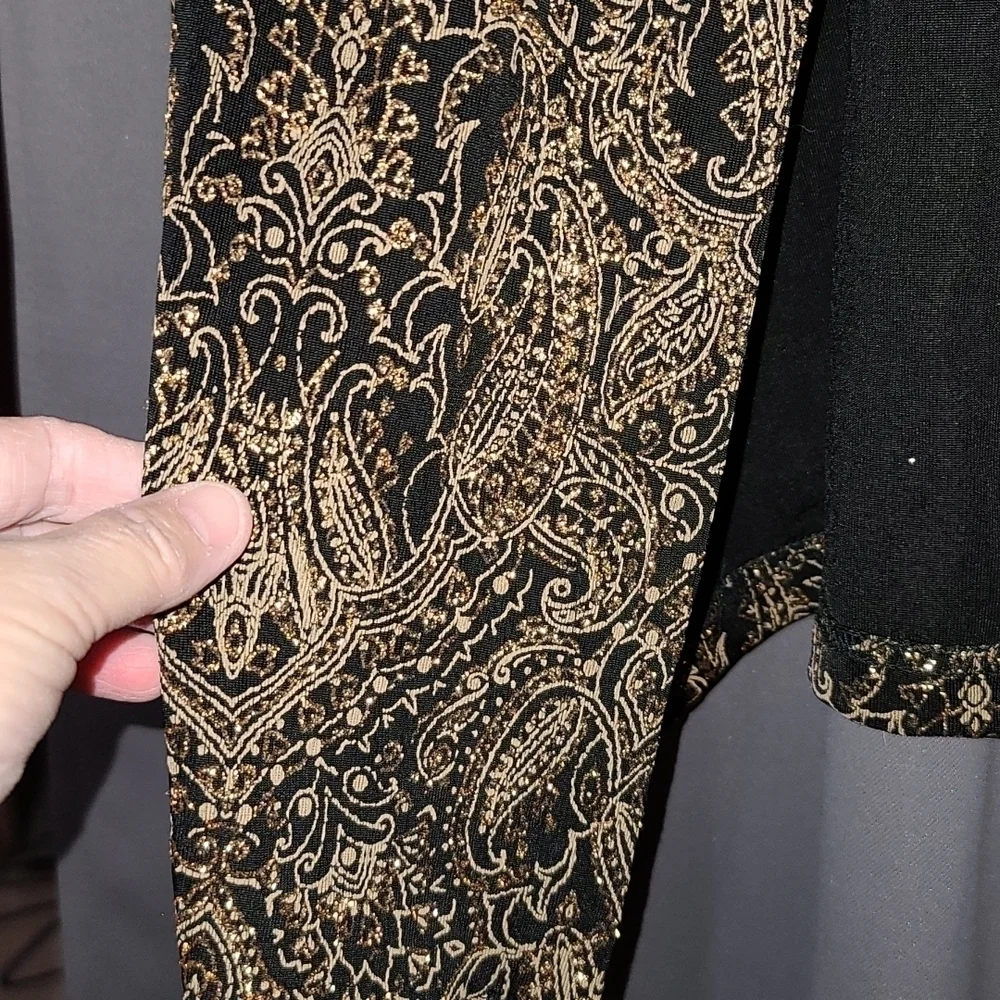 Ronni Nicole NWT Women's lightweight‎ Blazer Black/Glittery Gold Dressy Sz M